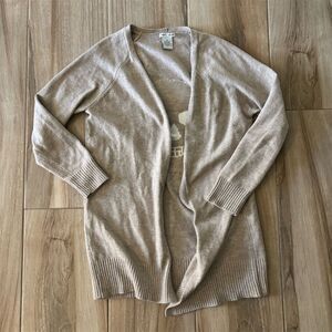 Sweet Romeo Women's Beige Open Front Cardigan Sweater Size M